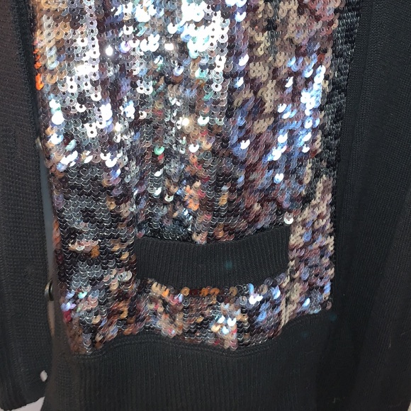 RARE M PINK SEQUIN BOYFRIEND CARDIGAN SWEATER - Picture 5 of 16